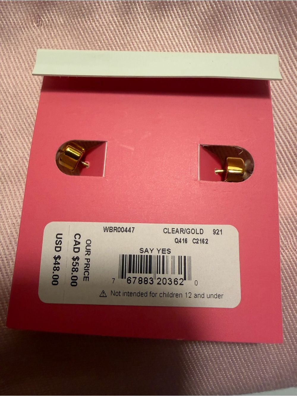 kate spade I Do Gold Hoop Earrings with Charm Accents - Picture 2 of 2